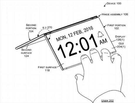 Microsoft : un brevet pour une surface pliable !