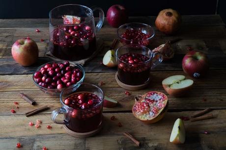 Quick Easy Pomegranate Cranberry Chai Spiced Hot Cider