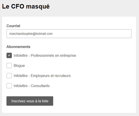 Nous faisons le ménage de nos listes d’envoi! Nous faisons le ménage de nos listes d’envoi!