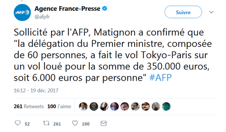 Le Premier Ministre en mode avion