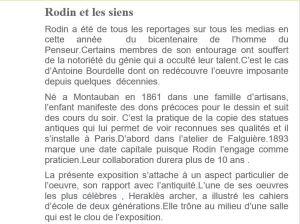 Rodin et les siens -Bourdelle et l’antique , une passion moderne Musée Bourdelle – de Pierre-Marc Levergeois
