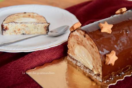 Bûche au spéculos et vanille