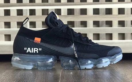 Off White x Nike Vapormax Black on feet