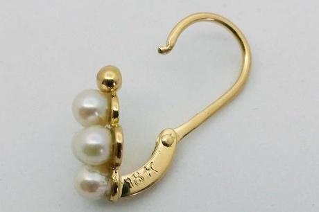Boucles d'oreilles perles de culture en or fermoir boucles d'oreilles or jaune 18k