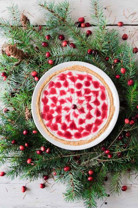 No Bake White Chocolate Cranberry Pie