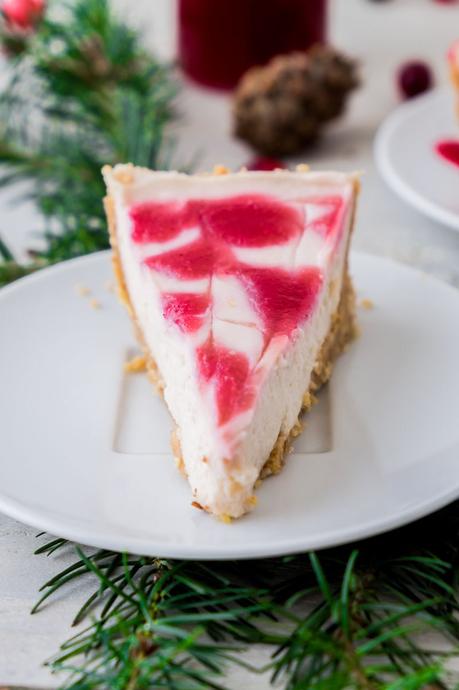 No Bake White Chocolate Cranberry Pie