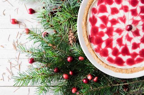 No Bake White Chocolate Cranberry Pie