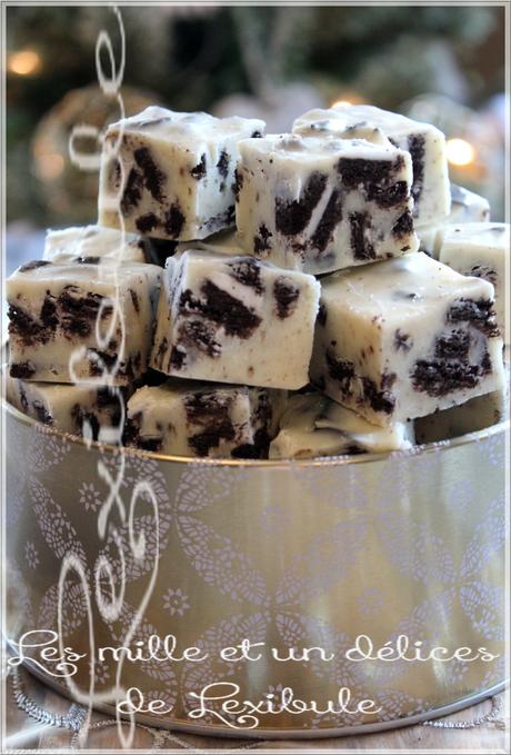 ~Fudge au chocolat blanc et biscuits oréo~ ~Fudge au chocolat blanc et biscuits oréo~