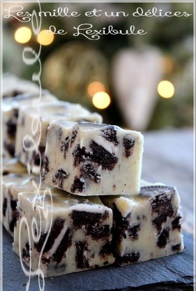 ~Fudge au chocolat blanc et biscuits oréo~ ~Fudge au chocolat blanc et biscuits oréo~