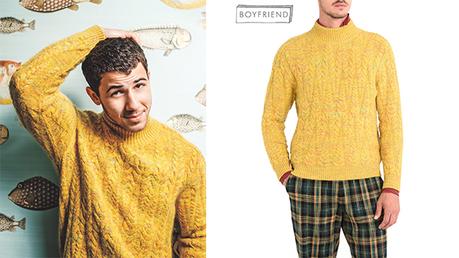 STYLE : Nick Jonas in yellow sweater