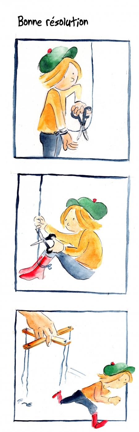 webzine,bd,gratuit,zébra,bande-dessinée,fanzine,strip,lola,aurélie dekeyser,bonnes résolutions,2018,nouvelle année,marionnette