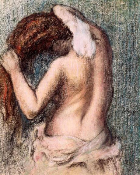 Edgar Degas (1834-1917) : Suite de nus... Pastels. Le cas de Degas - Femme s'essuyant la nuque, 1894