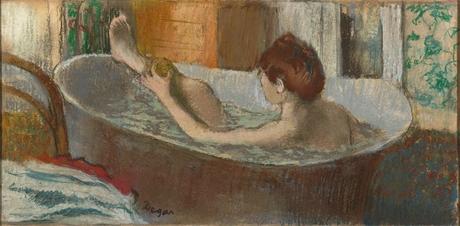 Edgar Degas (1834-1917) : Suite de nus... Pastels. Le cas de Degas - Femme dans sa baignoire s'épongeant la jambe, 1883