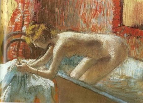 Edgar Degas (1834-1917) : Suite de nus... Pastels. Le cas de Degas - Femme sortant de son bain, 1892