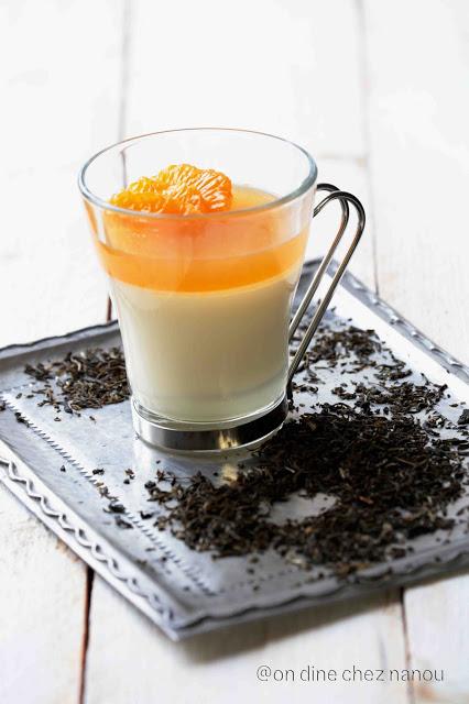 mandarin posset  à la gelée thé vert  jasmin