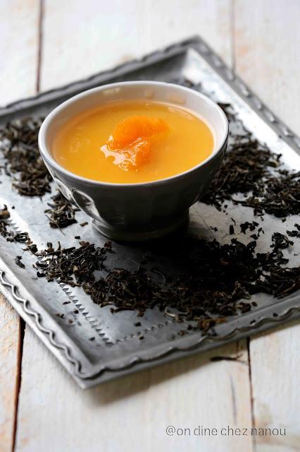 mandarin posset  à la gelée thé vert  jasmin