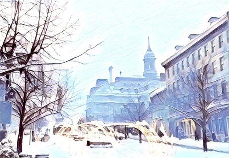 Vieux-Montreal sous la neige