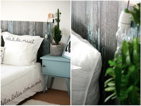 Tête de lit effet bois avec du vinyle décoratif Beija Flor