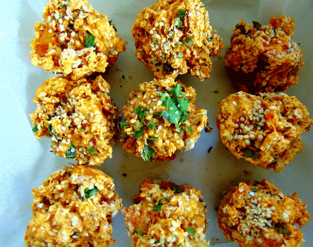 Muffins aux patates douces et aux herbes Muffins aux patates douces et aux herbes