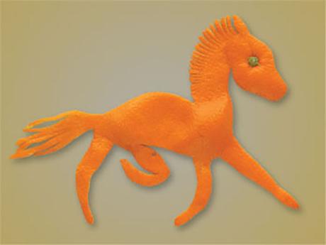 De l’origami animale dans des peaux d’agrumes