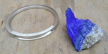 bracelet argent et pierre lapis lazuli naturelle