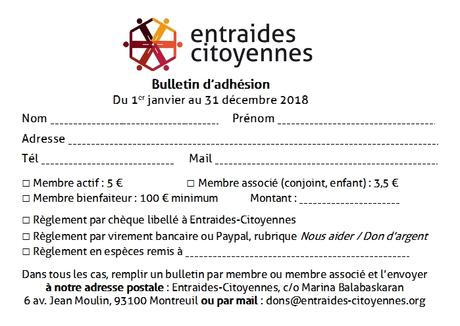 En 2018, adhérez à Entraides-Citoyennes !