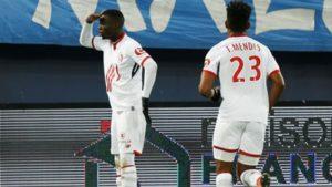 La joie de Nicolas Pepe après son but victorieux à Caen. Galtier réussit son premier match sur le banc Lillois