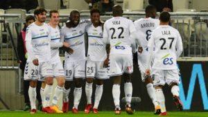 La joie des Strasbourgeois après leur victoire 3 buts à 0 à Bordeaux. Une victoire qui plonge les girondins dans la crise. 