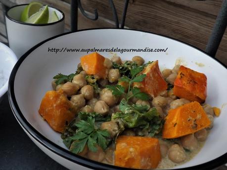 Curry de pois chiches,lait de coco,choux kale,Vegan & sans gluten,IG Bas,recette indienne,Healthy