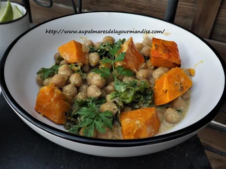 Curry de pois chiches,lait de coco,choux kale,Vegan & sans gluten,IG Bas,recette indienne,Healthy