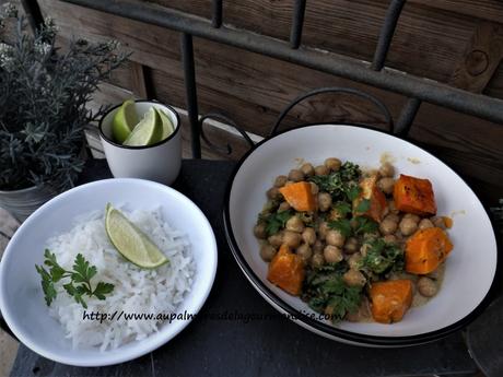 Curry de pois chiches,lait de coco,choux kale,Vegan & sans gluten,IG Bas,recette indienne,Healthy