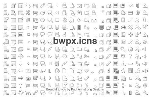 Icones en noir et blanc