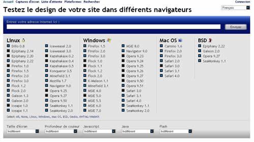 Outils, testez votre site dans 60+ navigateurs