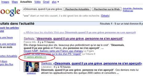 La dernière provocation de Sarkozy selon Google Actualités