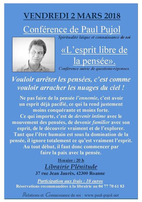 2 mars 2018 à ROANNE: Conférence de Paul PUJOL.