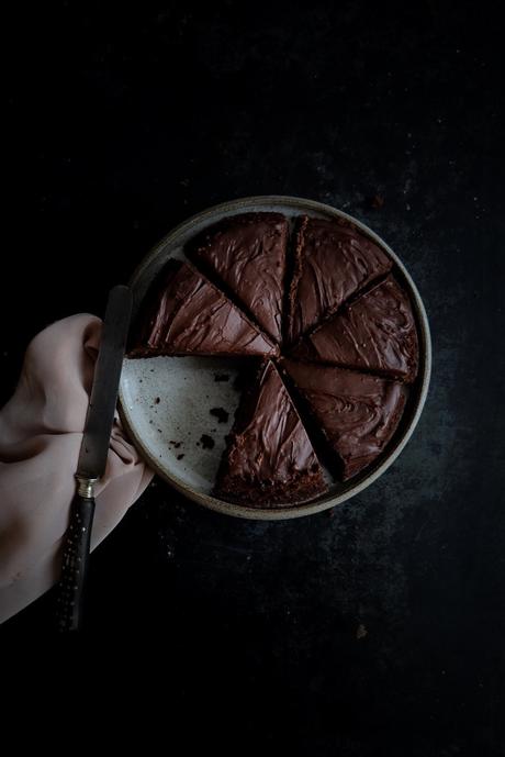 Brownie au chocolat et ganache à la bière