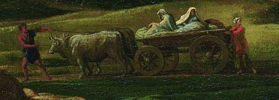 Poussin 1648 Paysage avec les funerailles de Phocion. Cardiff, Musee national du Pays de Galles char