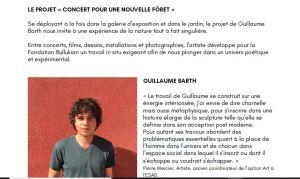 PRIX BULLUKIAN 2017  « Guillaume BARTH » – Concert pour une nouvelle Forêt-