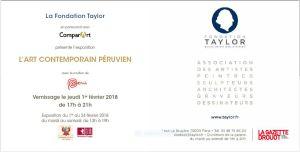 FONDATION TAYLOR   »  Art Contemporain Péruvien   » du 1er au 24 Février 2018