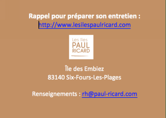 Les Iles Paul Ricard proposent plus de 200 postes pour la saison 2018 !