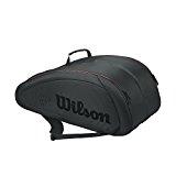 Wilson Fed Team Sac unisexe pour raquettes de tennis Noir/rouge Taille unique