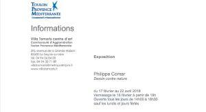 Villa TAMARIS ( La Seyne sur Mer) exposition » Dessin contre nature  » Philippe COMAR – 17 Février au 22 Avril 2018
