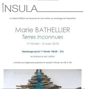 Galerie INSULA  exposition MARIE BATHELLIER « Terres Inconnues » 1er Février au 3 Mars 2018