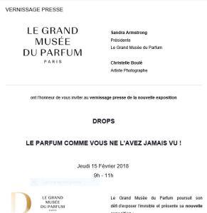 Le Grand Musée du Parfum  « Drops » Février 2018