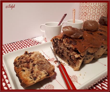 Cake aux pépites de chocolat et marrons glacés Cake aux pépites de chocolat et marrons glacés