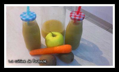 Jus de fruits Kiwi, pommes et carottes au thermomix ou sans 