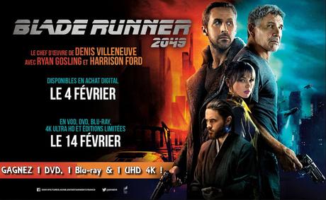 [CONCOURS] : Gagnez votre DVD, BR et BR 4K UHD du film Blade Runner 2049 !
