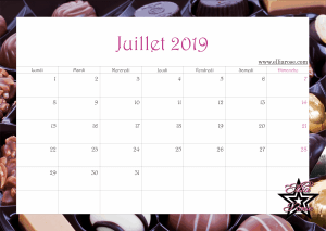 ✰ Calendrier gratuit à imprimer Chocolats 2019 ✰