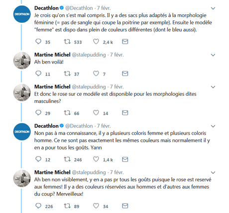 Décathlon et le sac rose