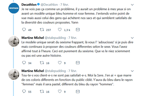 Décathlon et le sac rose